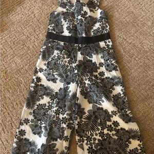 Floral Black and White Jumpsuit